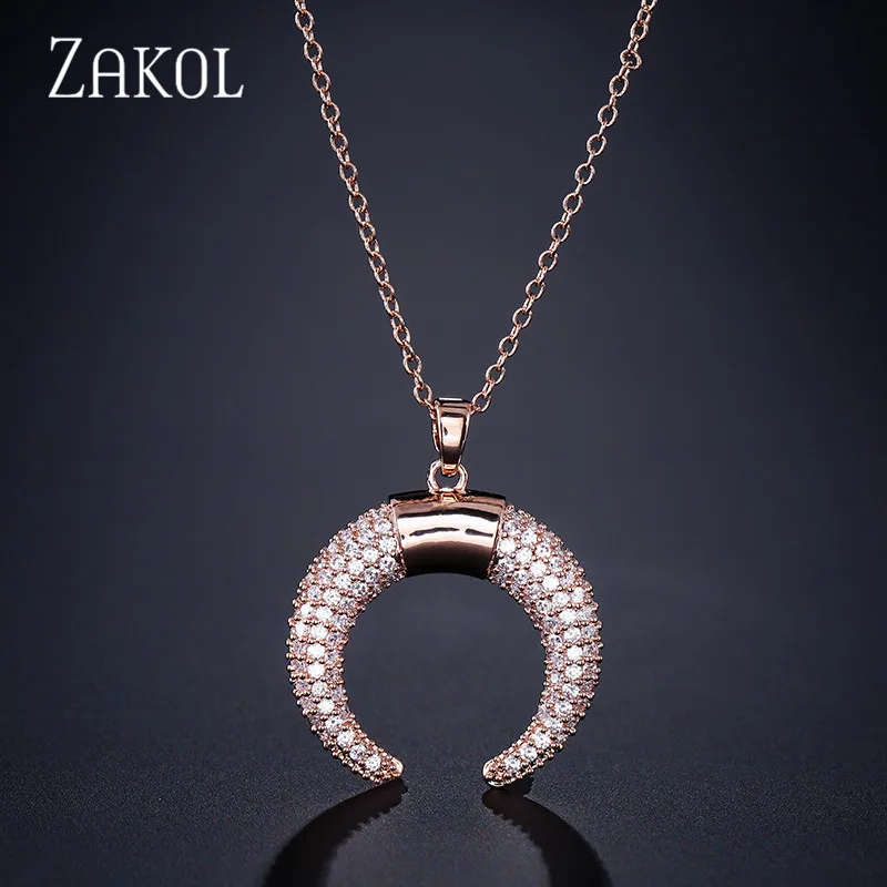ZAKOL New Fashion Exquisite Cubic Zirconia Moon Pendant Necklaces for Lovely Women Wedding Jewellery Free shipping FSNP2040
ZAKOL New Fashion Exquisite Cubic Zirconia Moon Pendant Necklaces for Lovely Women Wedding Jewellery Free shipping FSNP2040