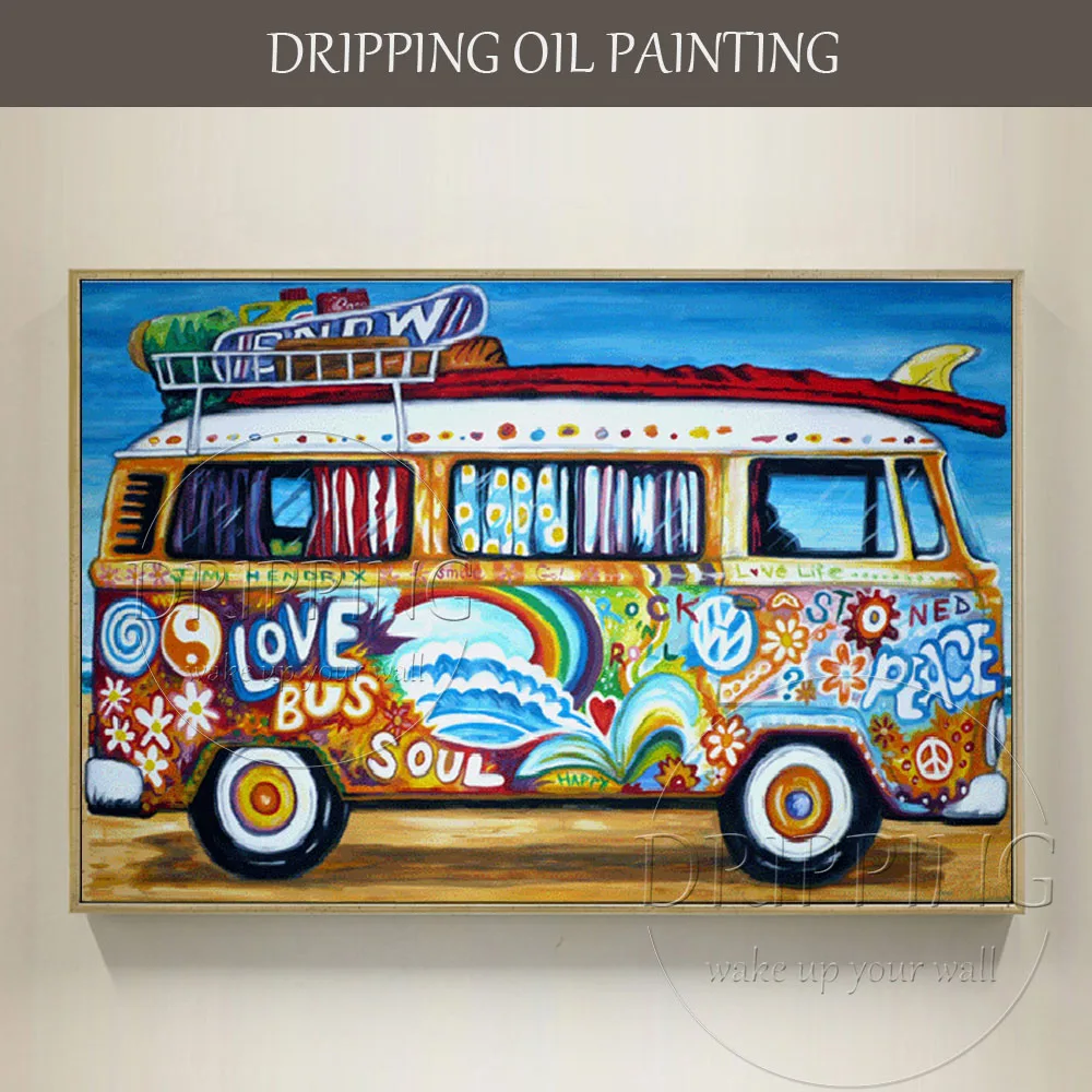 Painter Handmade High Quality Modern Wall Art Colorful Bus Oil Painting on Canvas Big Car Caravan Oil Painting for Living Room
Painter Handmade High Quality Modern Wall Art Colorful Bus Oil Painting on Canvas Big Car Caravan Oil Painting for Living Room
