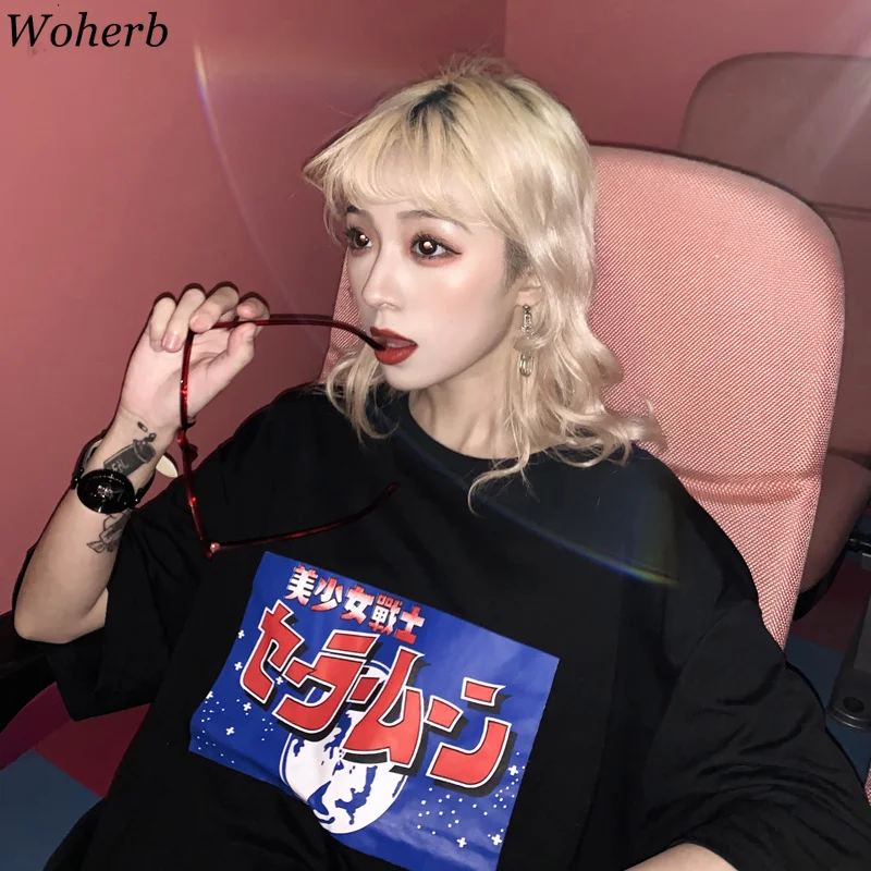 Woherb 2019 Summer Harajuku T Shirt Women Loose Tops Print Sailor Moon Graphic Tees Ladies Cartoon T-shirts Streetwear 21354
Woherb 2019 Summer Harajuku T Shirt Women Loose Tops Print Sailor Moon Graphic Tees Ladies Cartoon T-shirts Streetwear 21354