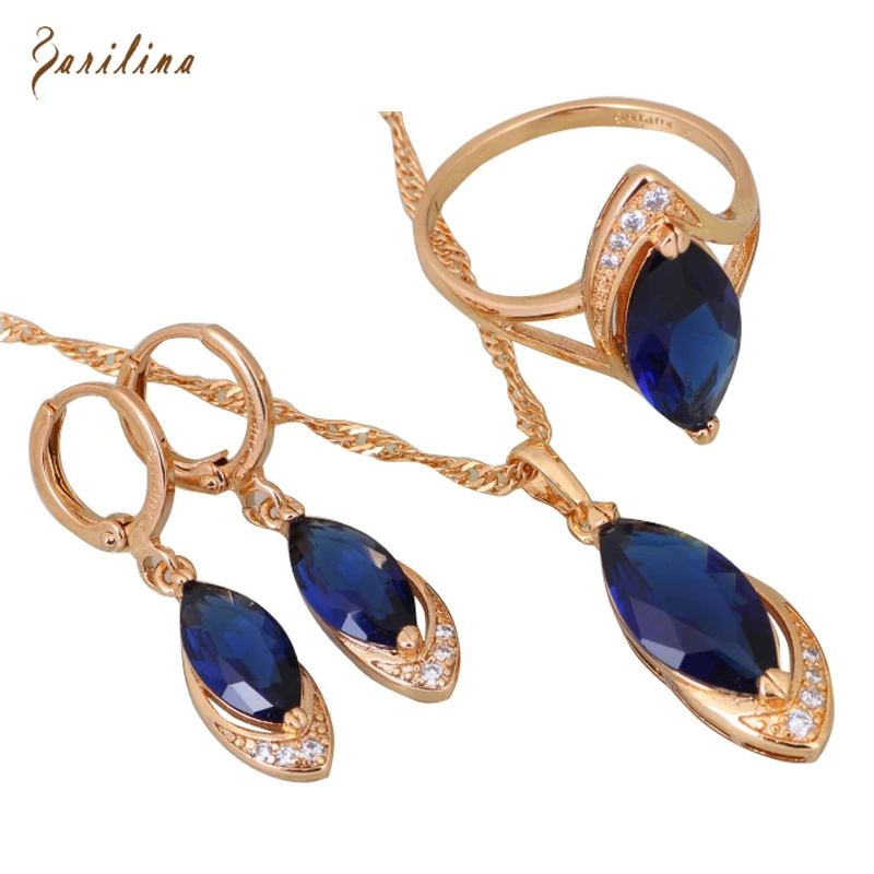 Bridal jewelry sets Yellow Gold Deep Blue CZ jewelry Sets Pendant/ring/Earrings size 6 7 8 9 10 S173
Bridal jewelry sets Yellow Gold Deep Blue CZ jewelry Sets Pendant/ring/Earrings size 6 7 8 9 10 S173