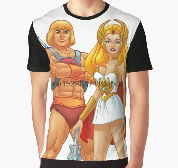 All Over Print T Shirt Men tshirt He-Man And She-Ra Big Print Full Print Women Graphic T-Shirt