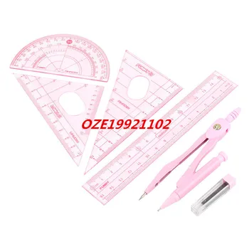 1PCS Compass Set Square Triangle Straight Centimeter Ruler Protractor Pink 6 in 1
1PCS Compass Set Square Triangle Straight Centimeter Ruler Protractor Pink 6 in 1