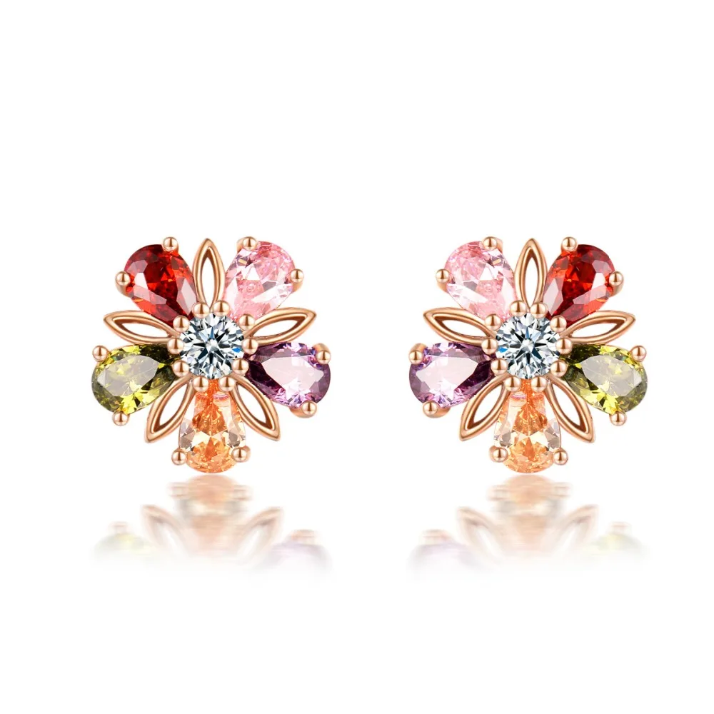MOONROCY Rose Gold Color CZ Crystal Earrings Colourful Stud Flower Cubic Zirconia for Women Girls Gift Dropshipping Jewelry
MOONROCY Rose Gold Color CZ Crystal Earrings Colourful Stud Flower Cubic Zirconia for Women Girls Gift Dropshipping Jewelry