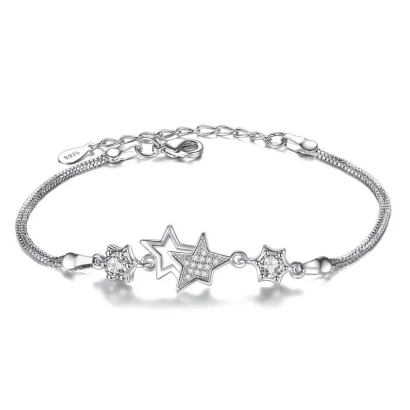 2019 Fashion 925 Silver Bracelets For Women Trendy Star Jewelry Charm Bracelets & Bangles For Girls Gift 3Y290
2019 Fashion 925 Silver Bracelets For Women Trendy Star Jewelry Charm Bracelets & Bangles For Girls Gift 3Y290