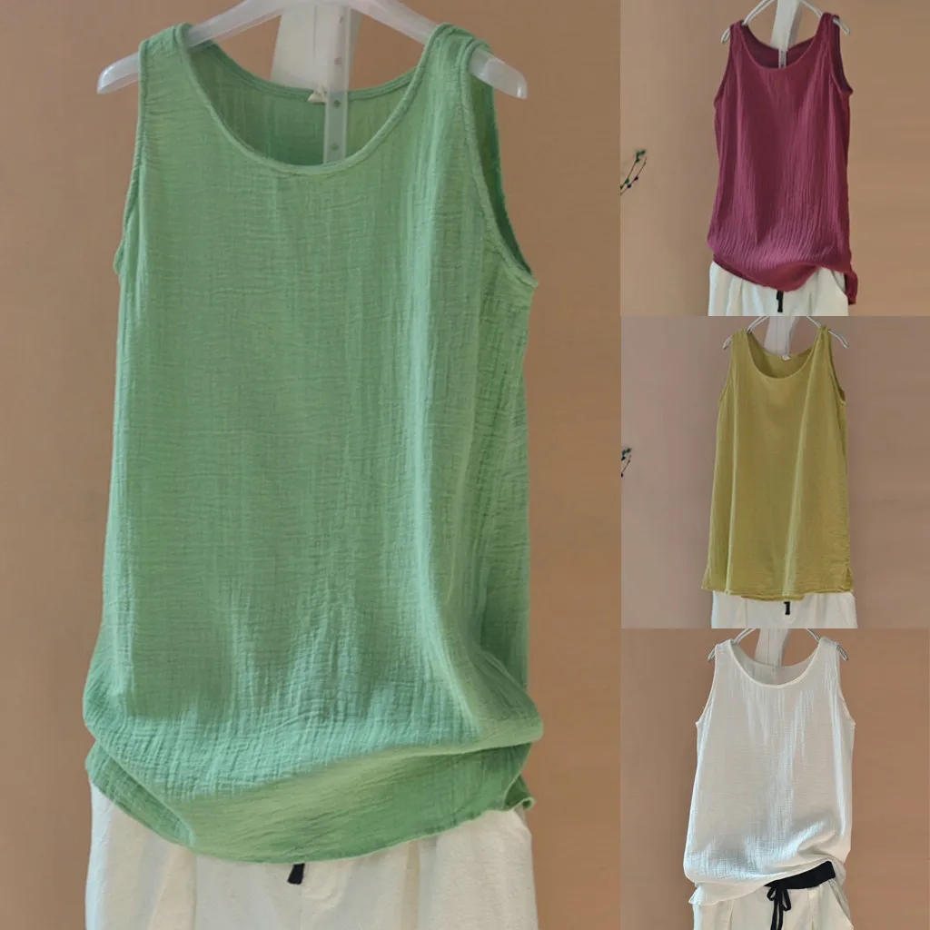 Women's casual loose vest top ladies O-neck solid color sleeveless linen vest top 2019 new camisetas mujer tirantes
Women's casual loose vest top ladies O-neck solid color sleeveless linen vest top 2019 new camisetas mujer tirantes