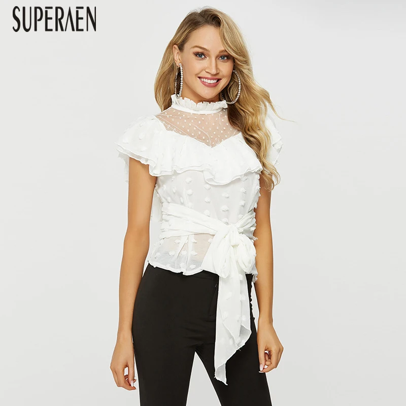 SuperAen 2019 Summer New Europe Women's Shirt Wild Fashion Chiffon Blouses and Tops Female Slim Sexy Bow Short-sleeved Shirts
SuperAen 2019 Summer New Europe Women's Shirt Wild Fashion Chiffon Blouses and Tops Female Slim Sexy Bow Short-sleeved Shirts