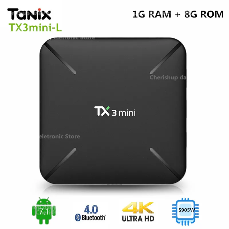 TX 3 mini-L S905W 4K HD 1.2GHz Quad core TV set Box and Set-top Box Max 1GB 8GB HDMI H.265 Smart Media Player for Android 7.1
TX 3 mini-L S905W 4K HD 1.2GHz Quad core TV set Box and Set-top Box Max 1GB 8GB HDMI H.265 Smart Media Player for Android 7.1