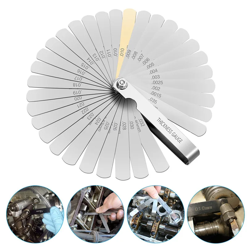 Feeler Gauge Set 32 Pcs in 1 Stainless Steel Foldable Feeler Gauges Measuring Tool --M25
Feeler Gauge Set 32 Pcs in 1 Stainless Steel Foldable Feeler Gauges Measuring Tool --M25