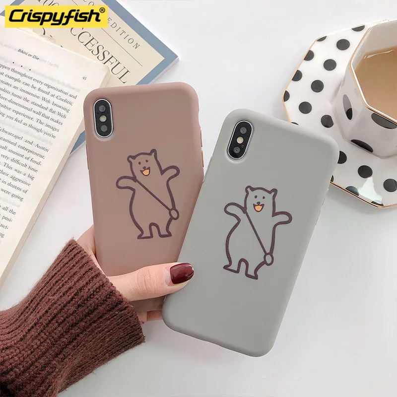 Crispyfish Cute Bear TPU Matte Case For iPhone 6 6s 7 8 Plus Cases Brown Soft Silicone For iphone X XR XS MAX Back Cover Capa
Crispyfish Cute Bear TPU Matte Case For iPhone 6 6s 7 8 Plus Cases Brown Soft Silicone For iphone X XR XS MAX Back Cover Capa