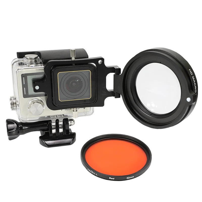58mm Red Filter + 16X Macro Lens With Adapter Ring For GoPro Hero 4/3+ Camera Underwater Waterproof Case go pro Accessories
58mm Red Filter + 16X Macro Lens With Adapter Ring For GoPro Hero 4/3+ Camera Underwater Waterproof Case go pro Accessories