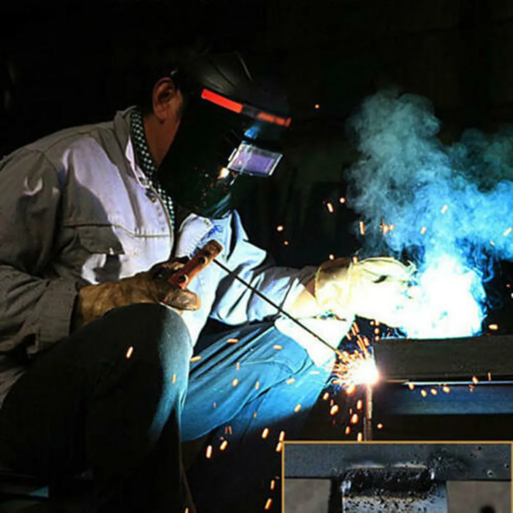 Person - Black Solar Powered Auto-Darkening Welding Helmet Grinding TIG Welder Mask ROR Fully automatic dimming flip welding cap