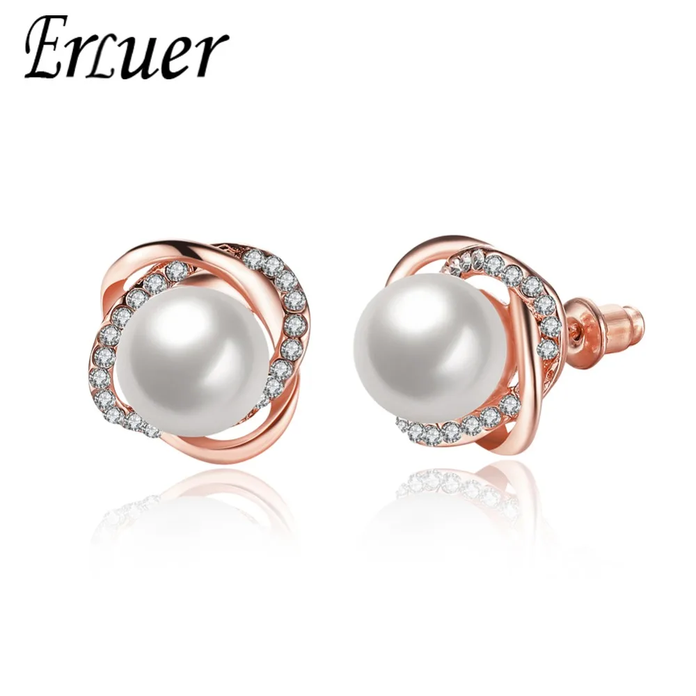 ERLUER Fashion Stud Simulated-pearl Earrings For Women Water Austrian Crystal Jewelry Wedding Paerty Bowknot Brands Ear Earrings
ERLUER Fashion Stud Simulated-pearl Earrings For Women Water Austrian Crystal Jewelry Wedding Paerty Bowknot Brands Ear Earrings