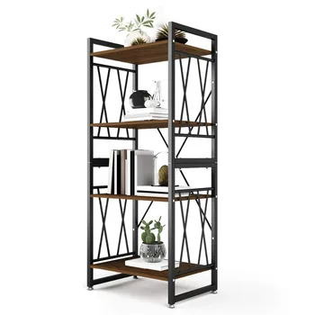 DEWEL 4-Shelf Bookshelf Metal and Wood Bookcase 55'' High Tall Bookcase Furniture Standing Storage Shelf Units for Home Decor
DEWEL 4-Shelf Bookshelf Metal and Wood Bookcase 55'' High Tall Bookcase Furniture Standing Storage Shelf Units for Home Decor