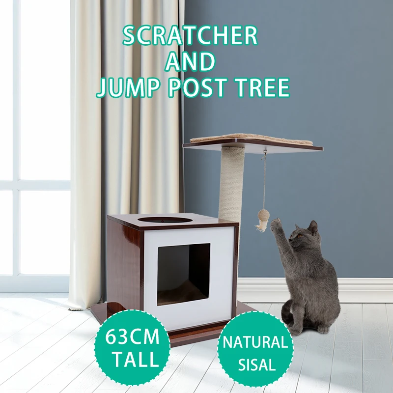 Cat Tower H63 CM Cute Stytle Durable 2 Holes Funny Jumping And Climbing Frame With Ball Toy Sisal Scratching Post Cat House Bed
Cat Tower H63 CM Cute Stytle Durable 2 Holes Funny Jumping And Climbing Frame With Ball Toy Sisal Scratching Post Cat House Bed