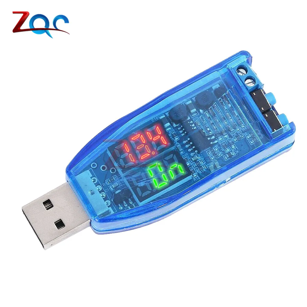 Блок питания с USB 5 В 3 9 12 24 повышающий/понижающий модуль красным и зеленым