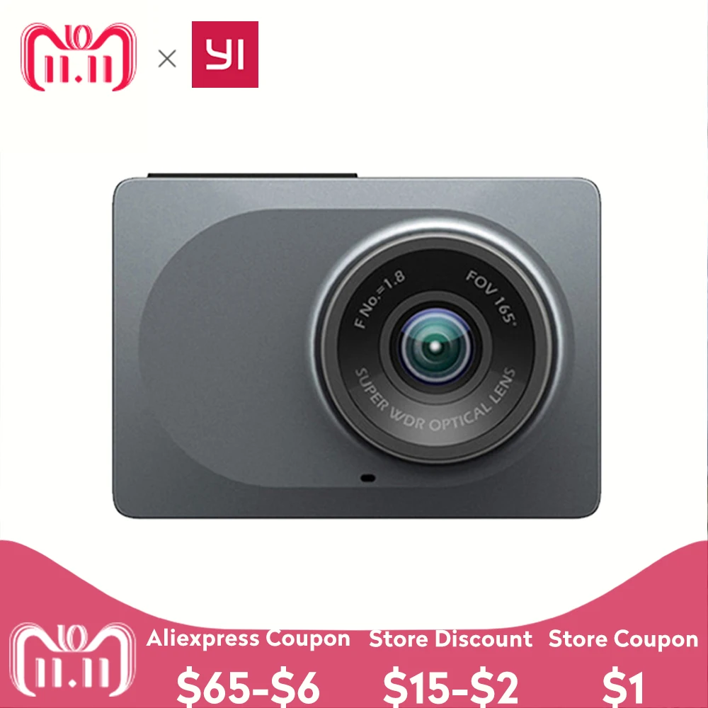 

International Edition Xiaomi YI Smart Car DVR 160 Degree 1080P 60fps English APP Car Detector 2.7" ADAS Safe Reminder Dashcam