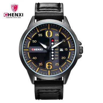 094 CHENXI Brand Luxury Besiness Men Quartz Clocks Black Stylish Genuine Leather Waterproof Male Sports Watch relogio masculino
094 CHENXI Brand Luxury Besiness Men Quartz Clocks Black Stylish Genuine Leather Waterproof Male Sports Watch relogio masculino