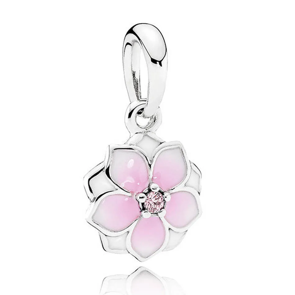 Authentic S925 Sterling Silver DIY Magnolia Bloom Pendant fit Pandora Necklace Lady Gift Pale Cerise Enamel
Authentic S925 Sterling Silver DIY Magnolia Bloom Pendant fit Pandora Necklace Lady Gift Pale Cerise Enamel