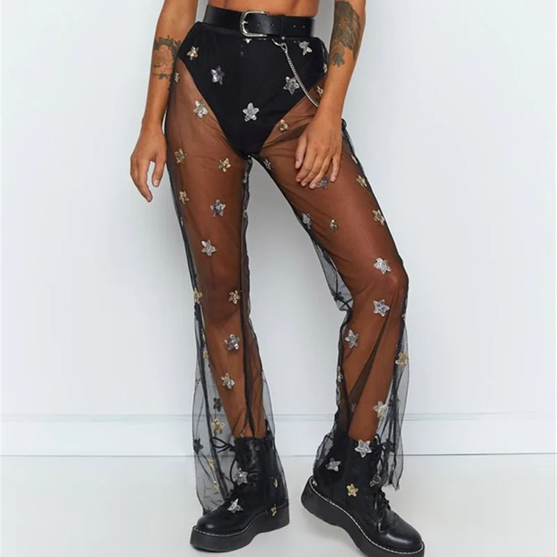 Women Beach Cover Up See-through Pants Mesh Bottoms Sequin Trousers Star Swimsuit Swimwear High Waist Long Pants Bikini Cover Up
Women Beach Cover Up See-through Pants Mesh Bottoms Sequin Trousers Star Swimsuit Swimwear High Waist Long Pants Bikini Cover Up