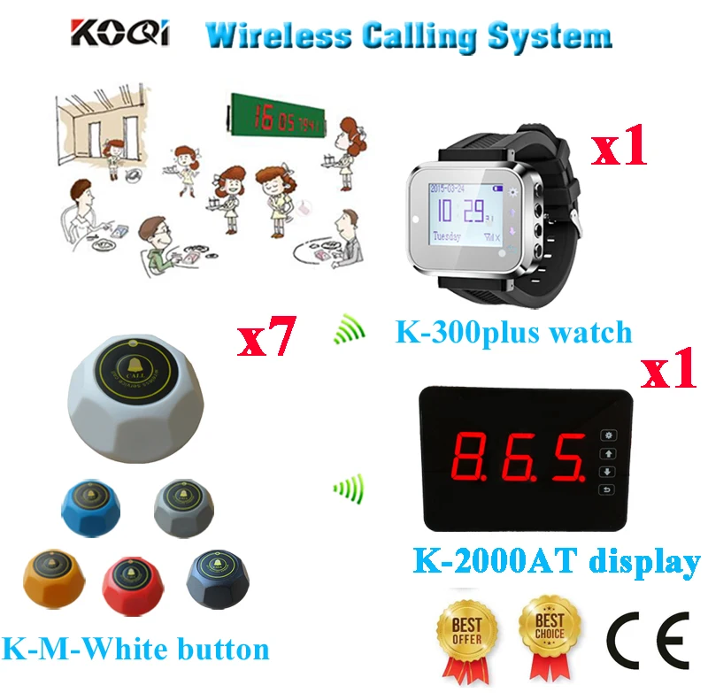 Wireless Table Buzzer Bell System NEW Restaurant Equipment Wireless Buzzer Calling Waiter( 1 display+ 1 watch+ 7 call button)
Wireless Table Buzzer Bell System NEW Restaurant Equipment Wireless Buzzer Calling Waiter( 1 display+ 1 watch+ 7 call button)