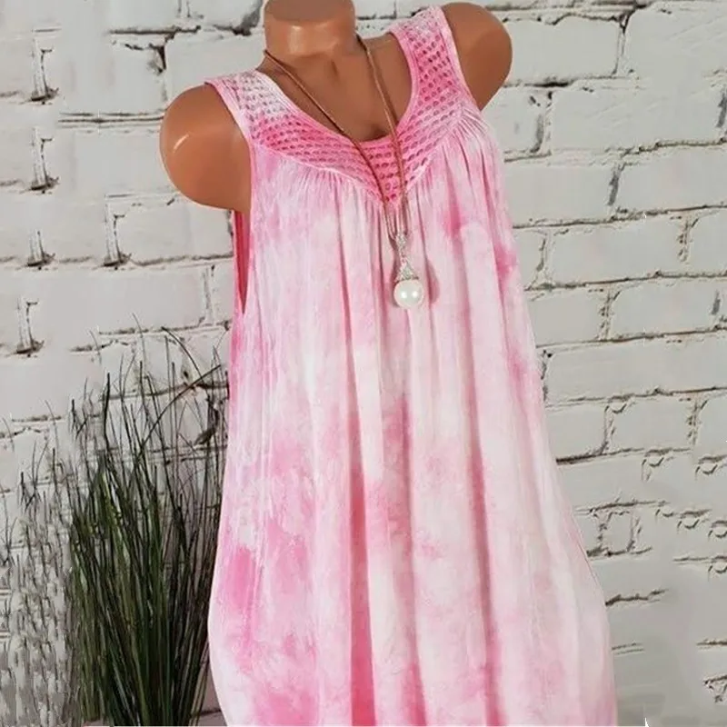Summer Dress 2019 Women O-neck Sleeveless Print Dress Women Casual Blue Green Pink Red Ladies Mid-Calf Tank Dress
Summer Dress 2019 Women O-neck Sleeveless Print Dress Women Casual Blue Green Pink Red Ladies Mid-Calf Tank Dress