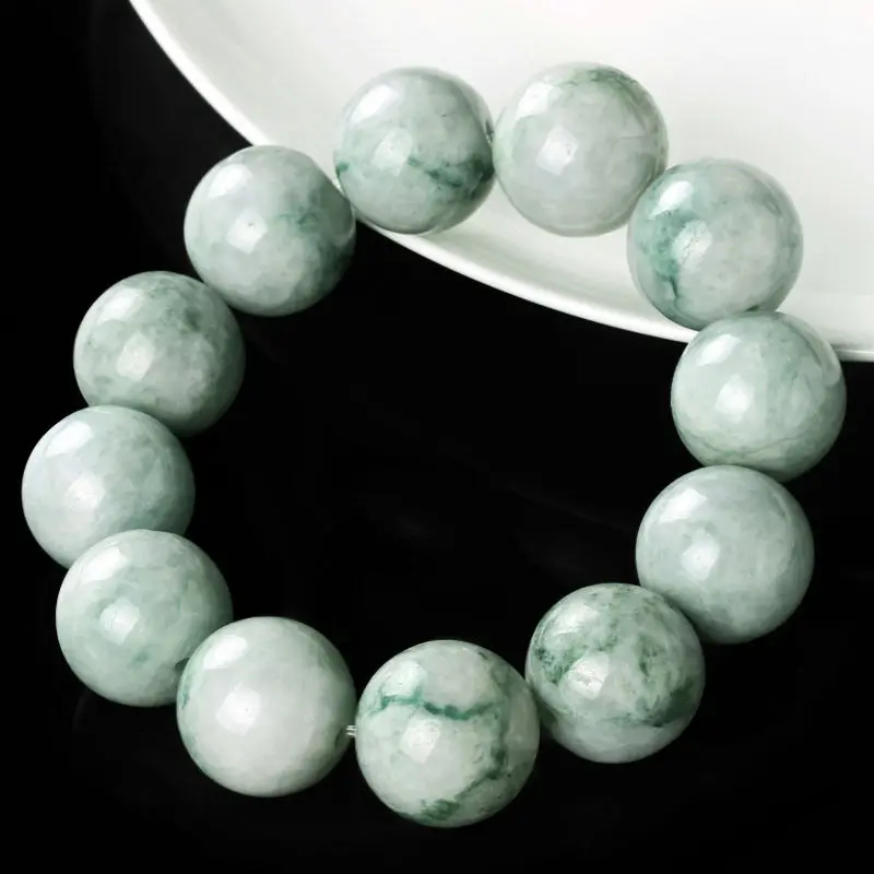 Natural Grade A Jade (jadeite) 18mm Green Bead Bracelet Blessing 20cm L 10.16 
Natural Grade A Jade (jadeite) 18mm Green Bead Bracelet Blessing 20cm L 10.16