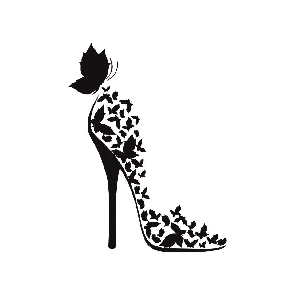 13cm17.1cm Fashion Butterfly Decor Vinyl Car Sticker Motorcycle Wall Window Auto Car Body Decal Stickers BlackSilverLaser (5)