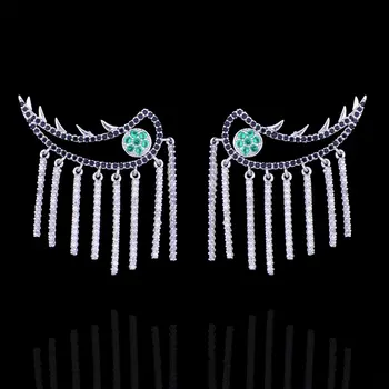 GODKI 30mm Tassel Drop Turkish Evil Eye Trendy Green Cubic Zirconia American Wedding Party Earring Jewelry for Women
GODKI 30mm Tassel Drop Turkish Evil Eye Trendy Green Cubic Zirconia American Wedding Party Earring Jewelry for Women