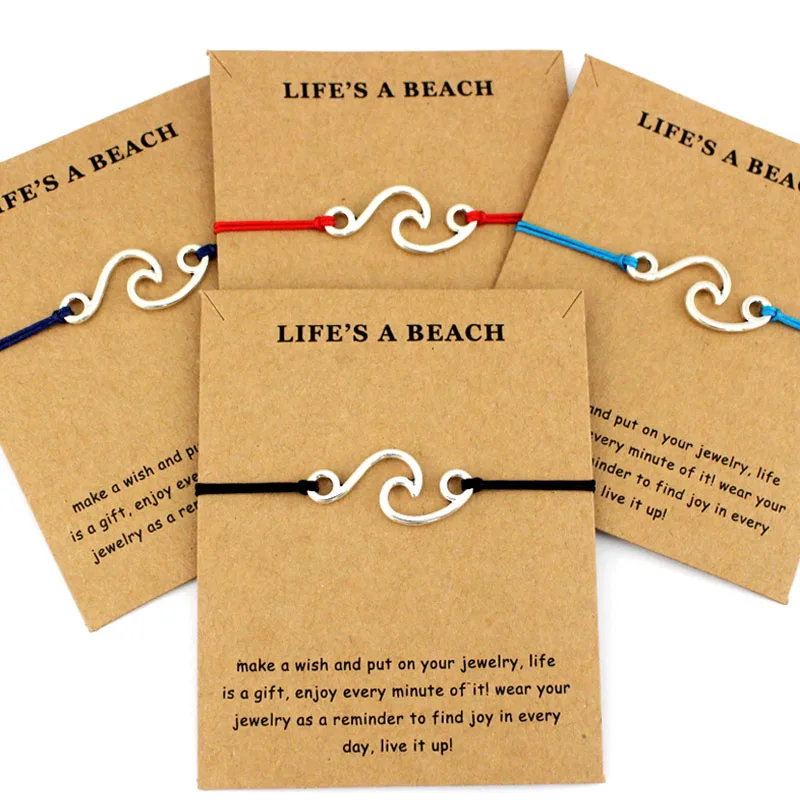 New Summer Fashion Ocean Style Beach Sea Spray Wave Charm Jewelry Make a Wish Silver Gold Wave Bracelets for Women
New Summer Fashion Ocean Style Beach Sea Spray Wave Charm Jewelry Make a Wish Silver Gold Wave Bracelets for Women
