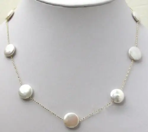 Free shipping >Real natural pearl white 10-11mm COINS shape + 925 silver handmade necklace
Free shipping >Real natural pearl white 10-11mm COINS shape + 925 silver handmade necklace