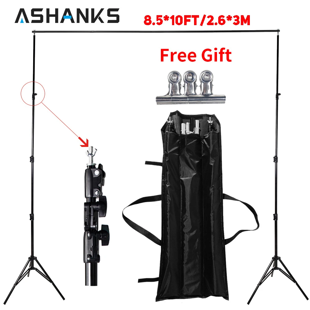 ASHANKS 10FT Background Stand Studio Pro Photography Photo Video Backdrop Support System with Carry Bag for Camara Fotografica
ASHANKS 10FT Background Stand Studio Pro Photography Photo Video Backdrop Support System with Carry Bag for Camara Fotografica