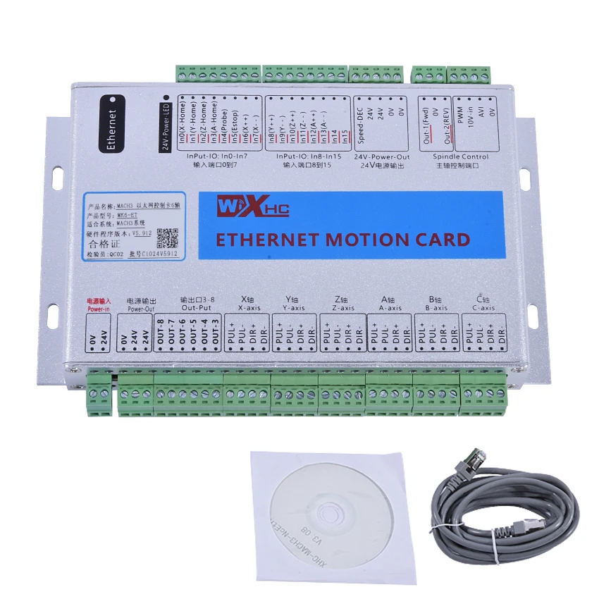 New Arrival MACH3 Ethernet Six-axis Controller Ethernet Breakout Board XHC Ethernet Motion Control Card Mach3 controller 2000KHZ
New Arrival MACH3 Ethernet Six-axis Controller Ethernet Breakout Board XHC Ethernet Motion Control Card Mach3 controller 2000KHZ