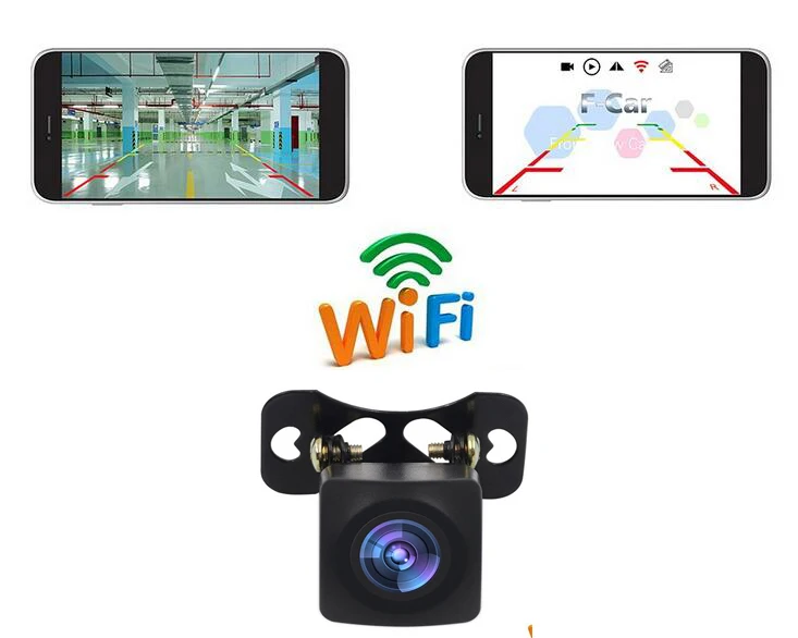 Беспроводная Автомобильная камера заднего вида Wi-Fi видеорегистратор с ночным