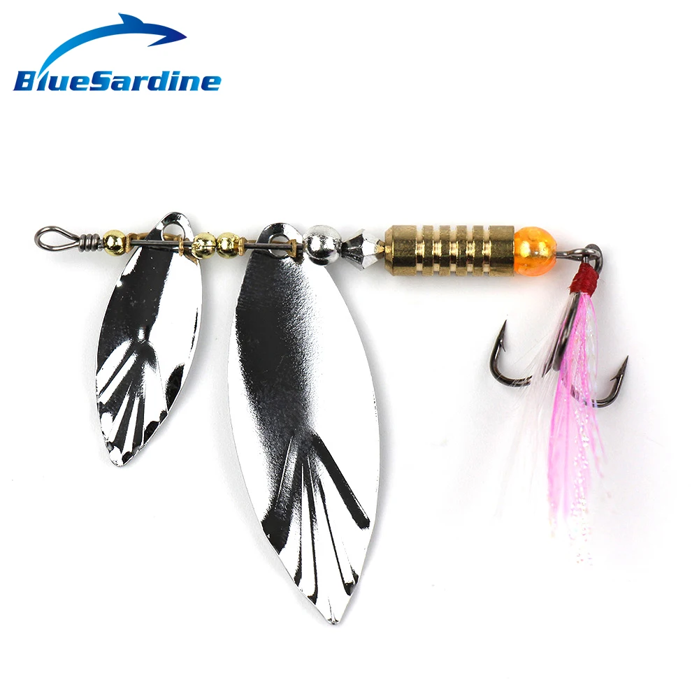 6PCS Spinner Bait Metal Fishing Lures Hard Bait Spinnerbait Fishing Tackle 7.5G 8CM