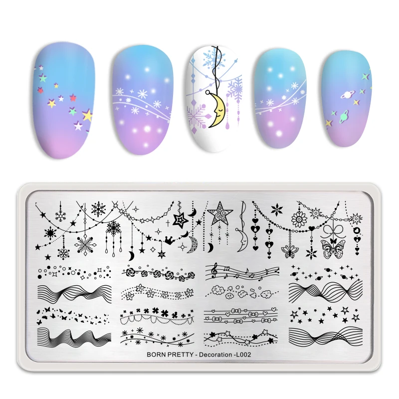 BORN PRETTY Rectangle Template Nail Stamping Plates Elemental Ornament Patterns Stainless Steel Nail Art Stencil Design Tools
BORN PRETTY Rectangle Template Nail Stamping Plates Elemental Ornament Patterns Stainless Steel Nail Art Stencil Design Tools