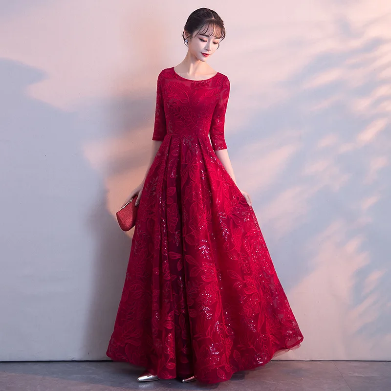 Stylish Sexy Slim Mesh Sequins Wedding Dress Evening Dress Chinese Wedding Toast Dress Improved Qipao Vestidos Size S-XXL
Stylish Sexy Slim Mesh Sequins Wedding Dress Evening Dress Chinese Wedding Toast Dress Improved Qipao Vestidos Size S-XXL
