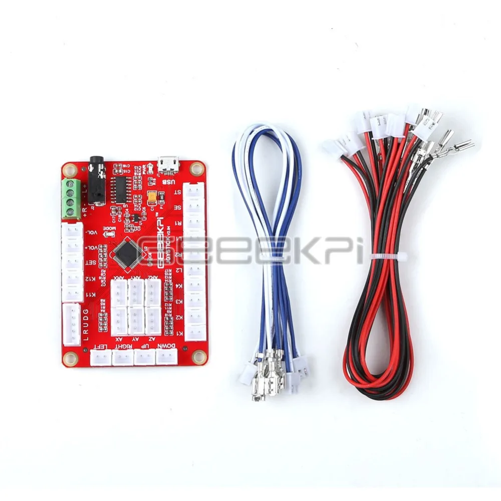 GeeekPi Zero Delay USB Encoder Red Control Board to PC Joystick with Cables for Arcade Joystick DIY Kits Parts Game Raspberry Pi
GeeekPi Zero Delay USB Encoder Red Control Board to PC Joystick with Cables for Arcade Joystick DIY Kits Parts Game Raspberry Pi