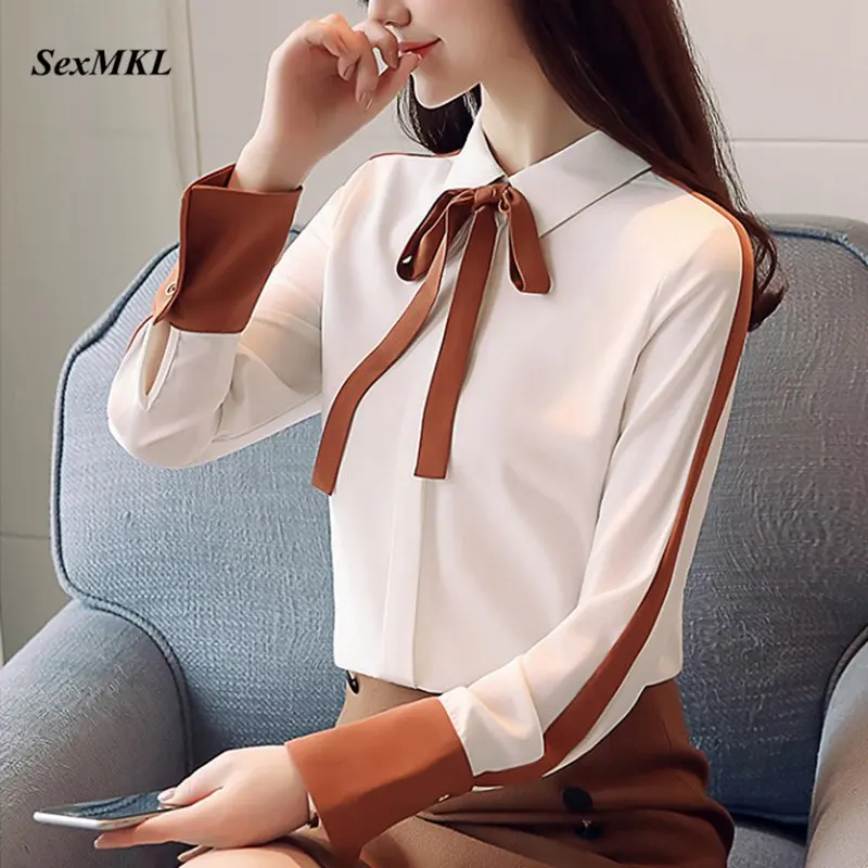 SEXMKL Women Autumn Chiffon Shirt 2019 Fashion Long Sleeve White Blouse Korean Bow Streetwear Ladies Office Tops Camisas Mujer
SEXMKL Women Autumn Chiffon Shirt 2019 Fashion Long Sleeve White Blouse Korean Bow Streetwear Ladies Office Tops Camisas Mujer