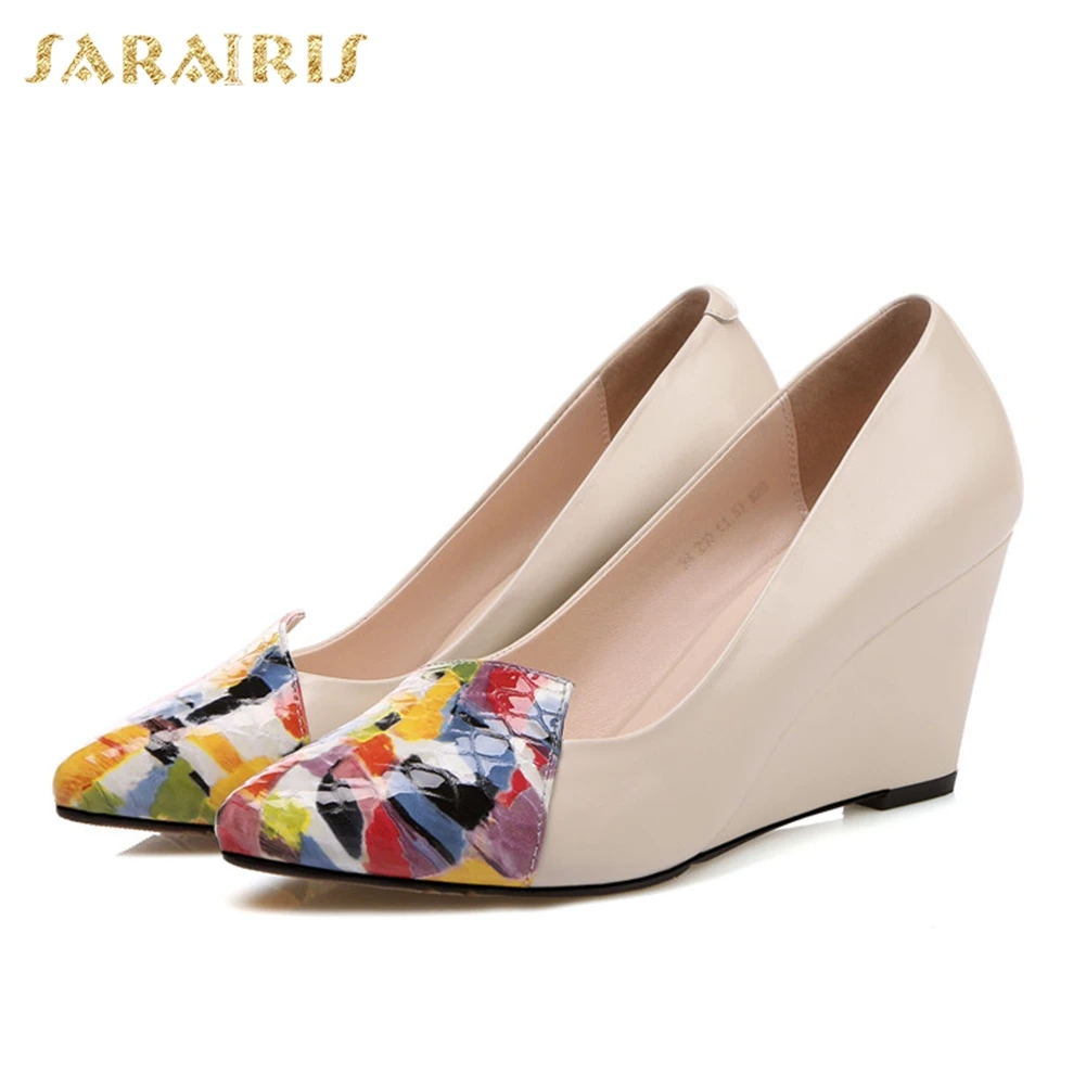 SARAIRIS Dropship Women's Colorful Pointed Toe Genuine Leather Shoes Woman High Heel Wedges Party Wedding Pumps
SARAIRIS Dropship Women's Colorful Pointed Toe Genuine Leather Shoes Woman High Heel Wedges Party Wedding Pumps
