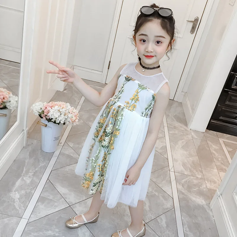 Girls Dresses 2019 Summer New Children's Clothing Girls Sweet Mesh Lace Embroidery Flower Princess Sleeveless Vest Dress
Girls Dresses 2019 Summer New Children's Clothing Girls Sweet Mesh Lace Embroidery Flower Princess Sleeveless Vest Dress