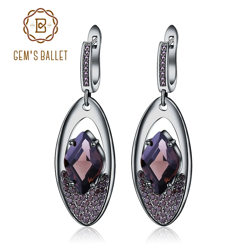 GEM'S BALLET New Natural Smoky Quartz Gemstone Earrings 925 Sterling Sliver Vintage Gothic Drop Earrings For Women Fine Jewelry
GEM'S BALLET New Natural Smoky Quartz Gemstone Earrings 925 Sterling Sliver Vintage Gothic Drop Earrings For Women Fine Jewelry