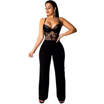 Sexy Sheer Floral Lace Jumpsuit for Women V-neck Spaghetti Strap Sleeveless Backless Elegant Loose Wide Leg Jumpsuit Rompers
Sexy Sheer Floral Lace Jumpsuit for Women V-neck Spaghetti Strap Sleeveless Backless Elegant Loose Wide Leg Jumpsuit Rompers