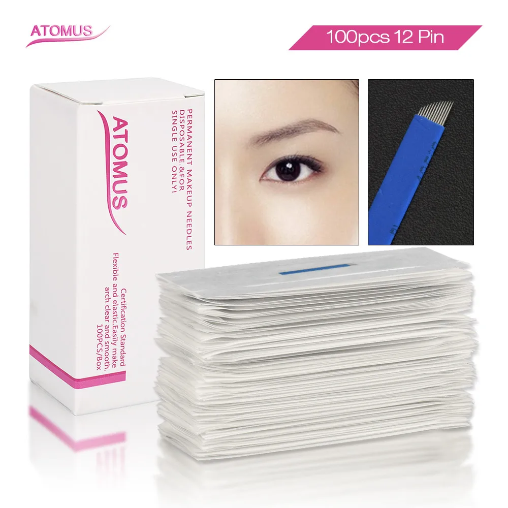 100pcs 12 Pin Agujas Microblading Micro Blading Agulhamento 3D Eyebrow Embroidery Laminas Tebori Microblading Sobrancelhas
100pcs 12 Pin Agujas Microblading Micro Blading Agulhamento 3D Eyebrow Embroidery Laminas Tebori Microblading Sobrancelhas
