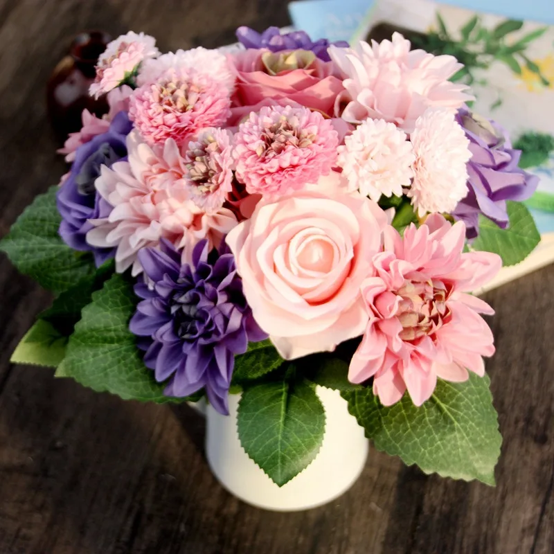 Silk Flower European Fake Bouquet Rose Dahlia Artificial Flowers for Wedding Home Party Christmas Decoration Height 30cm/11.8"
Silk Flower European Fake Bouquet Rose Dahlia Artificial Flowers for Wedding Home Party Christmas Decoration Height 30cm/11.8"