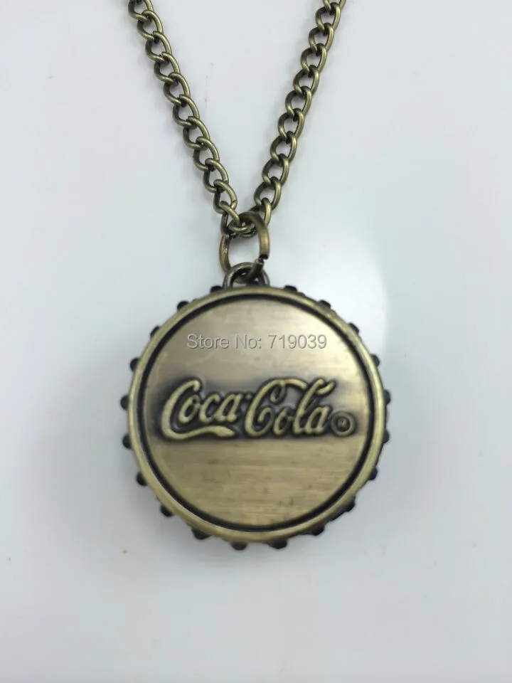 10pcs/lot wholesale fashion jewelry Vintage Charm Bronze Coke cover quarze pocket watch with chain necklace free shipping
10pcs/lot wholesale fashion jewelry Vintage Charm Bronze Coke cover quarze pocket watch with chain necklace free shipping