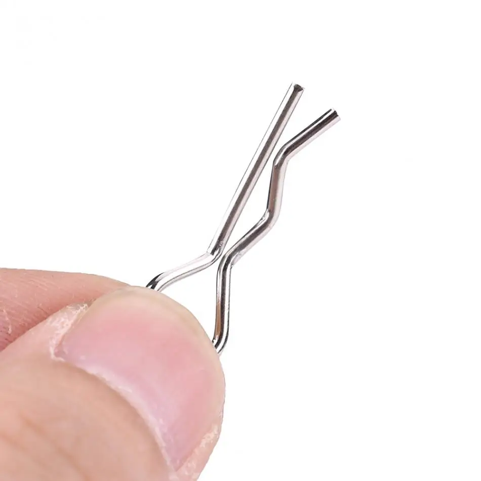 Dilwe 50 Stücke RC Auto Body Clip Pins Edelstahl R Typ Körper Clip Pin für 1//10 1//12 1//16 Skala Fernbedienung Auto Shell
