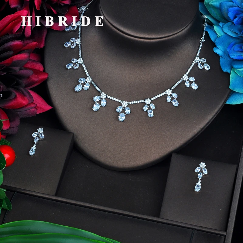 HIBRIDE Clear Flower Wedding Jewelry sets For Women Party Dresses Accessories Necklace Earings Set Cubic Zirconia Jewelry N-555
HIBRIDE Clear Flower Wedding Jewelry sets For Women Party Dresses Accessories Necklace Earings Set Cubic Zirconia Jewelry N-555