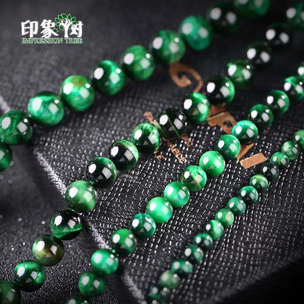 Diy 4//6//8//10//12mm Natural Stone Green Tiger/'s Eye Round Beads fit bracelet