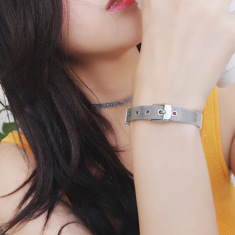 JZTOP Silver Color Mesh Net Bracelet Adjustable Belt Buckle Bangle 10mm Women Charm Bracelet Jewelry pulseira para casamento
JZTOP Silver Color Mesh Net Bracelet Adjustable Belt Buckle Bangle 10mm Women Charm Bracelet Jewelry pulseira para casamento