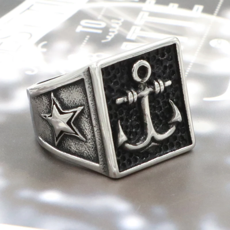 Hot New Rings Vintage Anchor Ring For Men Jewelry Free Shipping Cool Signet Ring Men Carved Star Vintage Ring Male Jewelry
Hot New Rings Vintage Anchor Ring For Men Jewelry Free Shipping Cool Signet Ring Men Carved Star Vintage Ring Male Jewelry